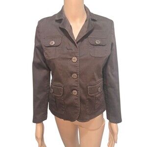 Pursuits LTD petite women's 10P brown brown padded jacket buttoned pockets